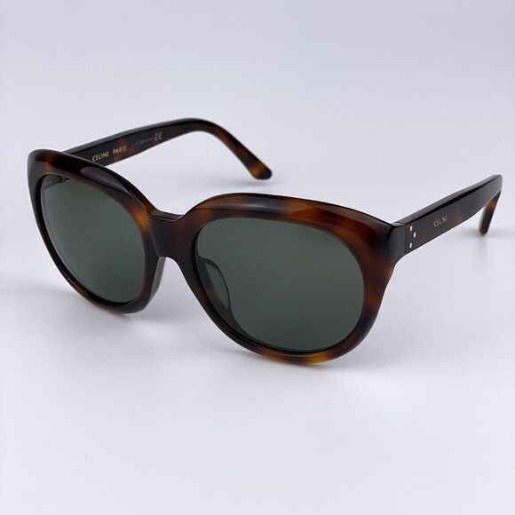 NEW CELINE CL40071F 56N Dark Havana Green Round Women Sunglasses main image 10
